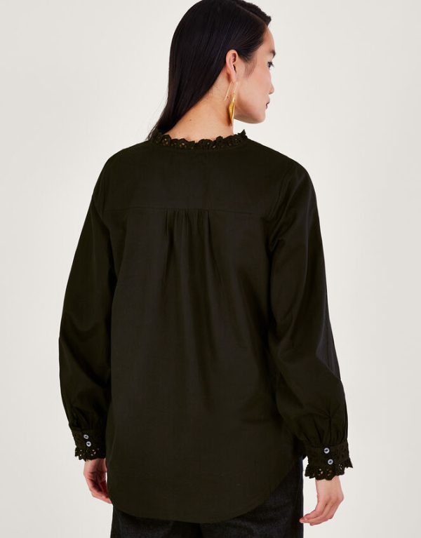 Monsoon Broderie Shirt Black - Image 3