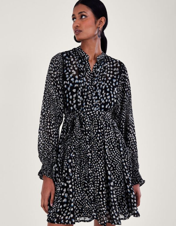 Monsoon Hollis Shirt Dress Black - Image 4