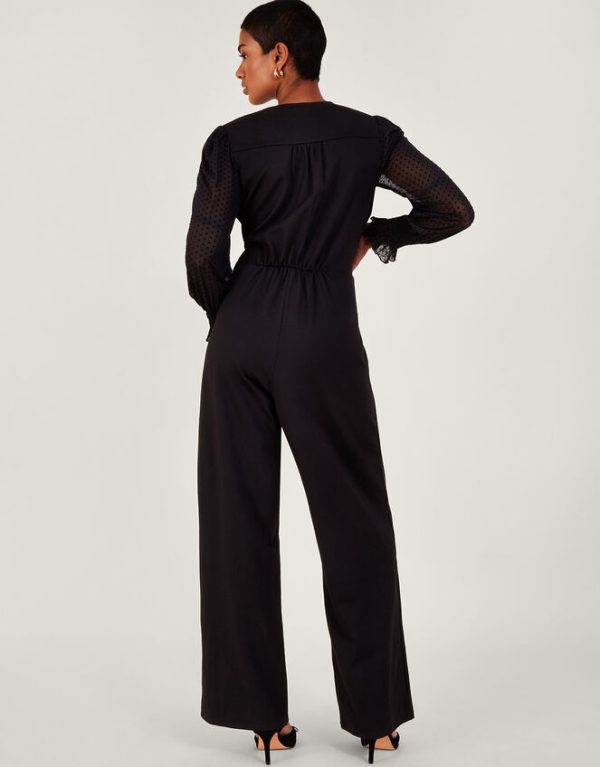 Monsoon Penny Ponte Jumpsuit Black - Image 3