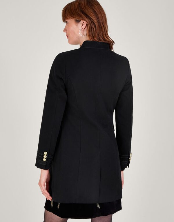 Monsoon Longline Military Jacket Black - Image 3