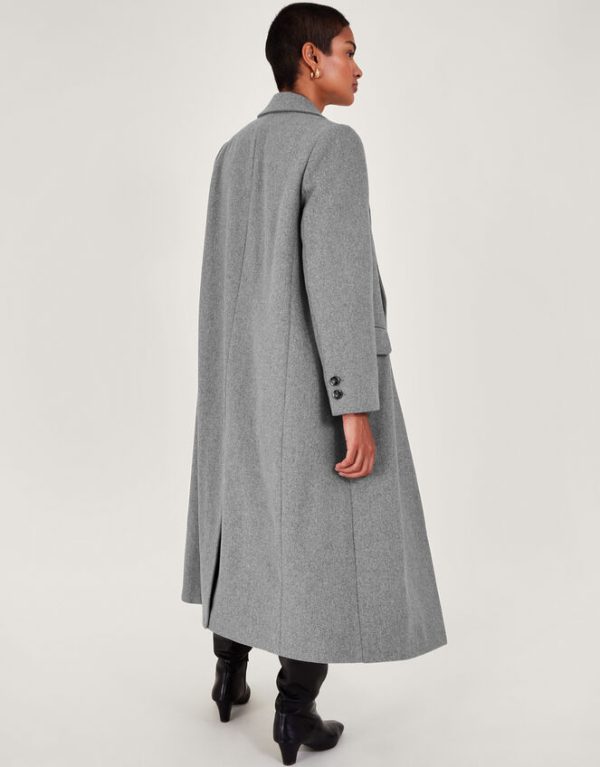 Monsoon Fay Double Breasted Coat Grey - Image 3