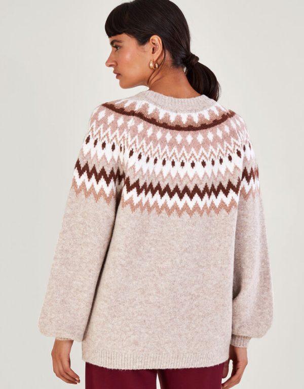 Monsoon Fen Fair Isle Jumper Natural - Image 3