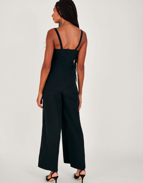 Monsoon Eva Feather Jumpsuit Black - Image 4