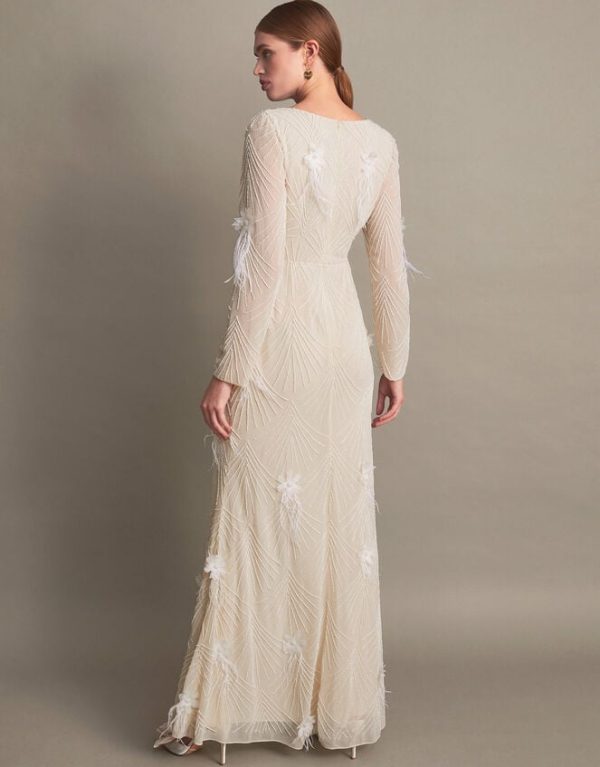 Monsoon Florence Embellished Bridal Dress Ivory - Image 3