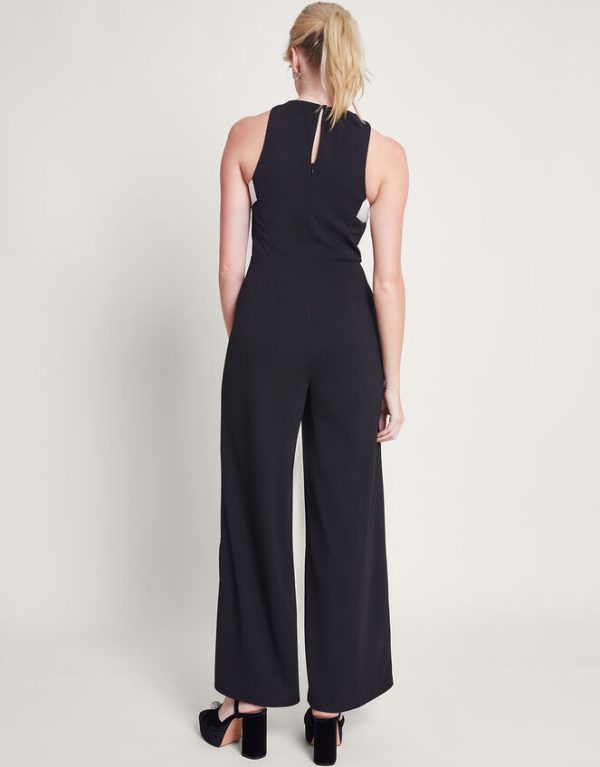 Monsoon Mandy Monochrome Jumpsuit Black - Image 5