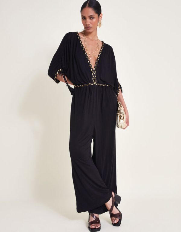 Monsoon Eden Jersey Jumpsuit Black - Image 5