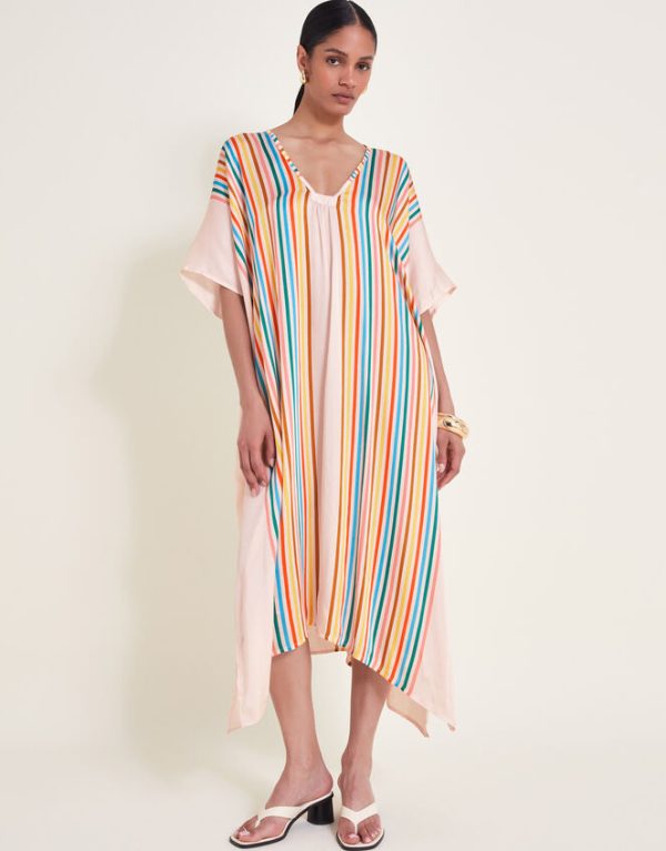 Monsoon Opal Stripe Kaftan White - Image 5