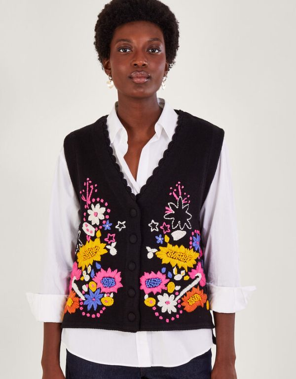 Monsoon Embellished Waistcoat Black - Image 4