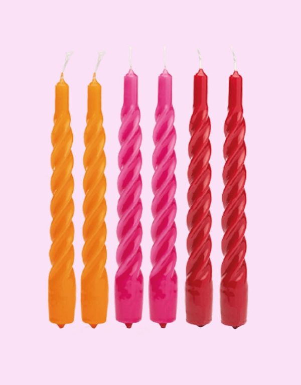 Monsoon 6-Pack Anna and Nina Twisted Candles