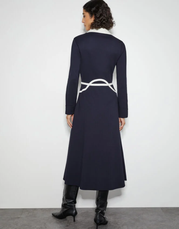 Monsoon Jay jersey collar midi dress blue - Image 3